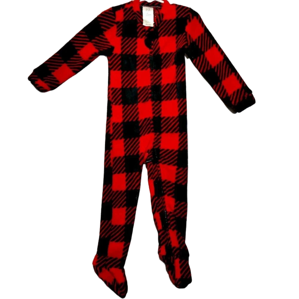Baby Mode Red & Black Checkered Sleeper NWOT in Size 24  mo.